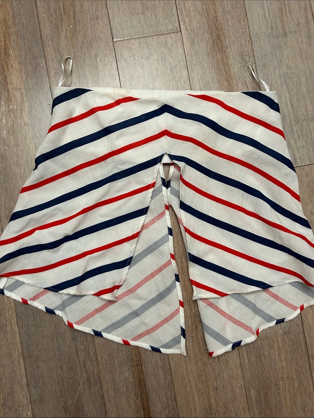 Clove Striped cotton blend open front top size 4